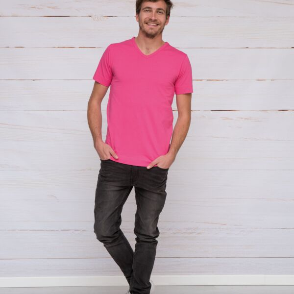 L&S T-shirt V-neck cot/elast SS for him Thumbnail