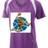  James & Nicholson Ladies' Running-T (paars/wit) Thumbnail