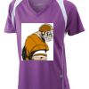  James & Nicholson Ladies' Running-T (paars/wit) Thumbnail