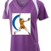  James & Nicholson Ladies' Running-T (paars/wit) Thumbnail