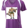  James & Nicholson Ladies' Running-T (paars/wit) Thumbnail