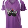  James & Nicholson Ladies' Running-T (paars/wit) Thumbnail