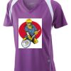  James & Nicholson Ladies' Running-T (paars/wit) Thumbnail