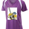  James & Nicholson Ladies' Running-T (paars/wit) Thumbnail