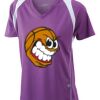  James & Nicholson Ladies' Running-T (paars/wit) Thumbnail