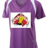  James & Nicholson Ladies' Running-T (paars/wit) Thumbnail