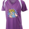  James & Nicholson Ladies' Running-T (paars/wit) Thumbnail