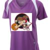  James & Nicholson Ladies' Running-T (paars/wit) Thumbnail