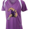  James & Nicholson Ladies' Running-T (paars/wit) Thumbnail