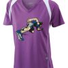  James & Nicholson Ladies' Running-T (paars/wit) Thumbnail