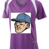  James & Nicholson Ladies' Running-T (paars/wit) Thumbnail