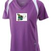  James & Nicholson Ladies' Running-T (paars/wit) Thumbnail