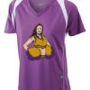  James & Nicholson Ladies' Running-T (paars/wit) Thumbnail