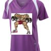  James & Nicholson Ladies' Running-T (paars/wit) Thumbnail