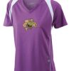  James & Nicholson Ladies' Running-T (paars/wit) Thumbnail