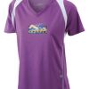  James & Nicholson Ladies' Running-T (paars/wit) Thumbnail