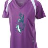  James & Nicholson Ladies' Running-T (paars/wit) Thumbnail