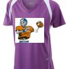  James & Nicholson Ladies' Running-T (paars/wit) Thumbnail