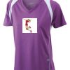  James & Nicholson Ladies' Running-T (paars/wit) Thumbnail