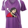  James & Nicholson Ladies' Running-T (paars/wit) Thumbnail