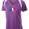  James & Nicholson Ladies' Running-T (paars/wit) Thumbnail