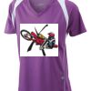  James & Nicholson Ladies' Running-T (paars/wit) Thumbnail