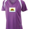  James & Nicholson Ladies' Running-T (paars/wit) Thumbnail