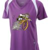  James & Nicholson Ladies' Running-T (paars/wit) Thumbnail