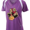  James & Nicholson Ladies' Running-T (paars/wit) Thumbnail