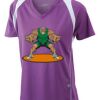  James & Nicholson Ladies' Running-T (paars/wit) Thumbnail