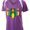  James & Nicholson Ladies' Running-T (paars/wit) Thumbnail