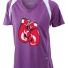  James & Nicholson Ladies' Running-T (paars/wit) Thumbnail