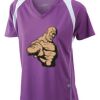  James & Nicholson Ladies' Running-T (paars/wit) Thumbnail