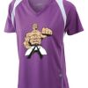  James & Nicholson Ladies' Running-T (paars/wit) Thumbnail