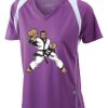  James & Nicholson Ladies' Running-T (paars/wit) Thumbnail