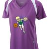  James & Nicholson Ladies' Running-T (paars/wit) Thumbnail