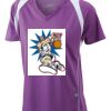  James & Nicholson Ladies' Running-T (paars/wit) Thumbnail