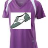  James & Nicholson Ladies' Running-T (paars/wit) Thumbnail