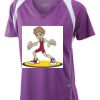  James & Nicholson Ladies' Running-T (paars/wit) Thumbnail