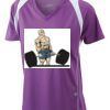 James & Nicholson Ladies' Running-T (paars/wit) Thumbnail