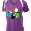  James & Nicholson Ladies' Running-T (paars/wit) Thumbnail