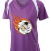  James & Nicholson Ladies' Running-T (paars/wit) Thumbnail