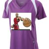  James & Nicholson Ladies' Running-T (paars/wit) Thumbnail