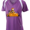  James & Nicholson Ladies' Running-T (paars/wit) Thumbnail