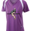  James & Nicholson Ladies' Running-T (paars/wit) Thumbnail