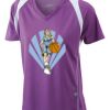  James & Nicholson Ladies' Running-T (paars/wit) Thumbnail
