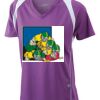  James & Nicholson Ladies' Running-T (paars/wit) Thumbnail