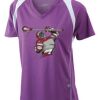  James & Nicholson Ladies' Running-T (paars/wit) Thumbnail