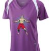  James & Nicholson Ladies' Running-T (paars/wit) Thumbnail