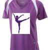  James & Nicholson Ladies' Running-T (paars/wit) Thumbnail